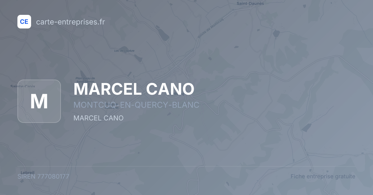 MARCEL CANO — 777080177 — fiche entreprise