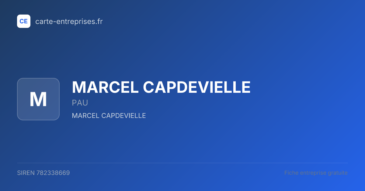 MARCEL CAPDEVIELLE — 782338669 — fiche entreprise