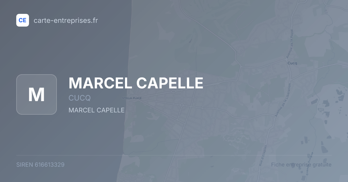 MARCEL CAPELLE — 616613329 — fiche entreprise