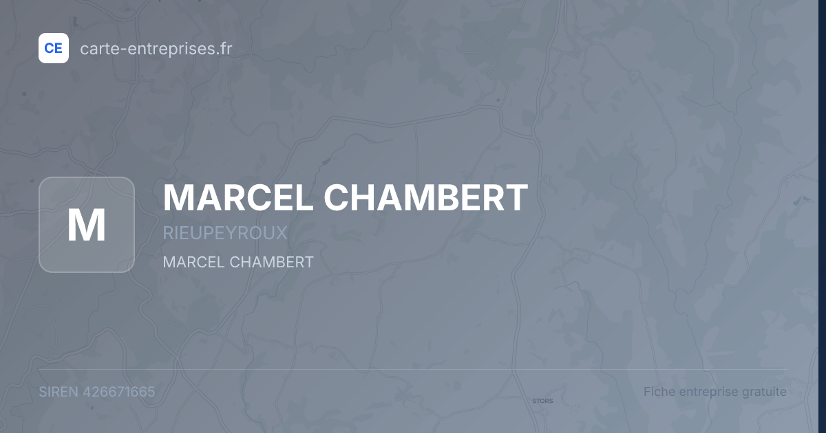 MARCEL CHAMBERT — 426671665 — fiche entreprise