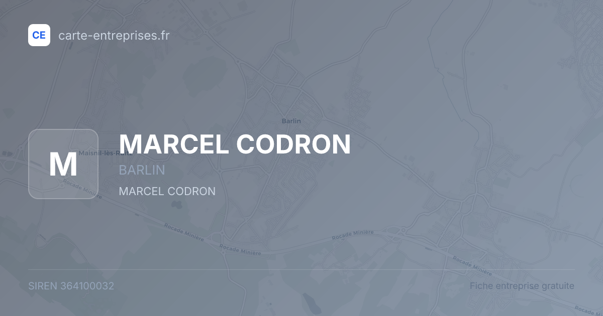 MARCEL CODRON — 364100032 — fiche entreprise
