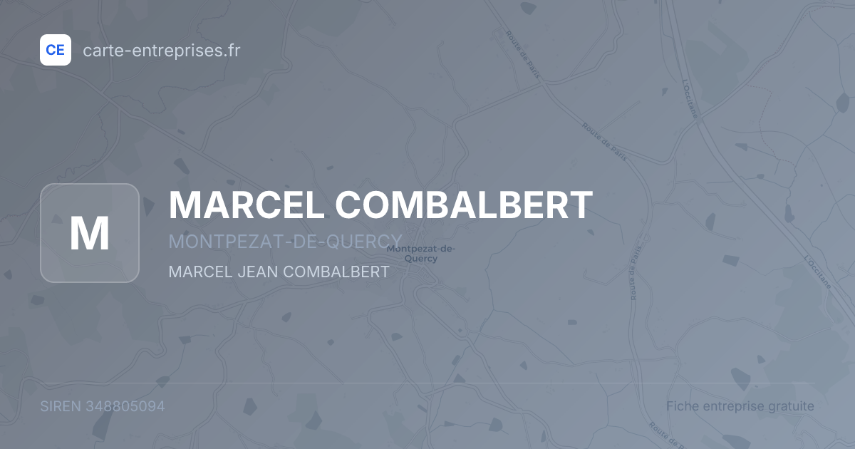 MARCEL COMBALBERT — 348805094 — fiche entreprise