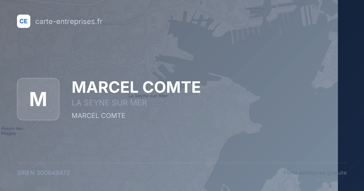 MARCEL COMTE — 300649472 — fiche entreprise