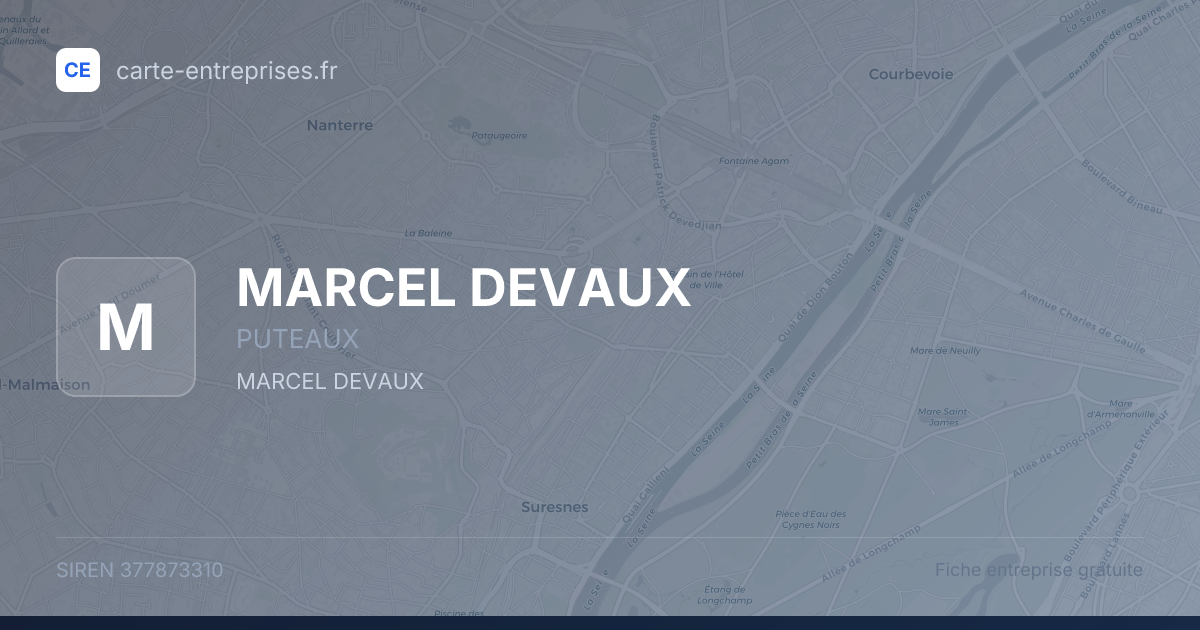 MARCEL DEVAUX — 377873310 — fiche entreprise