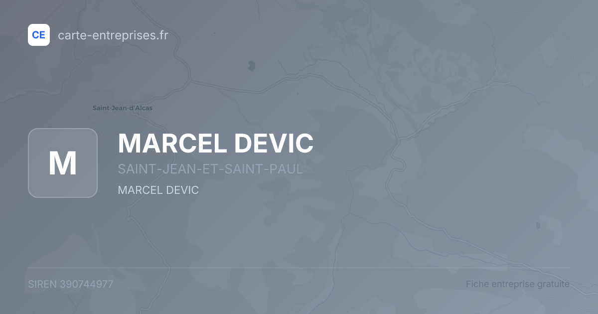 MARCEL DEVIC — 390744977 — fiche entreprise