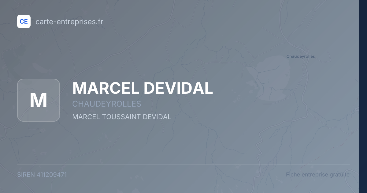 MARCEL DEVIDAL — 411209471 — fiche entreprise
