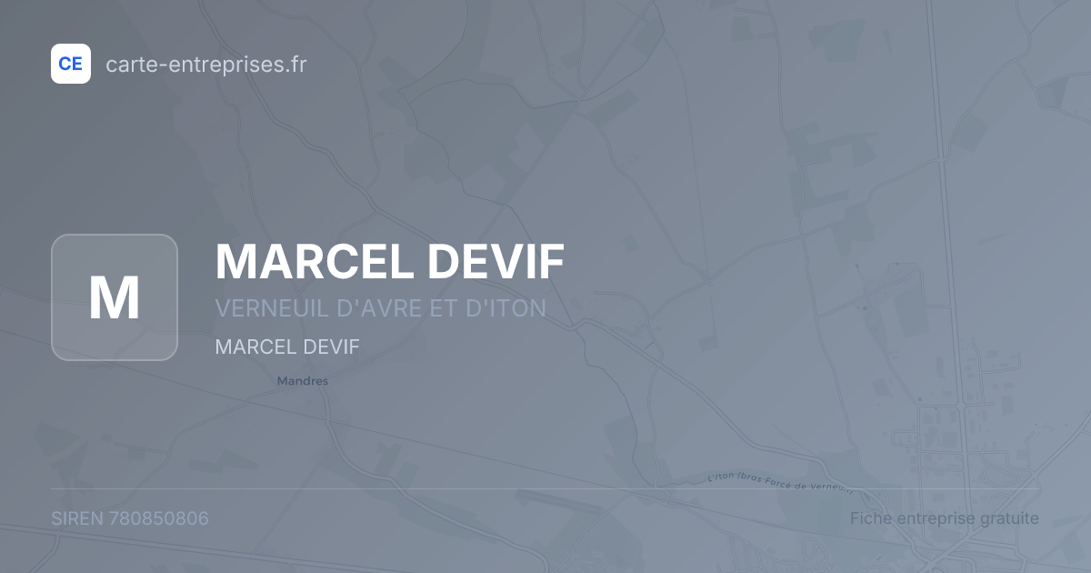 MARCEL DEVIF — 780850806 — fiche entreprise