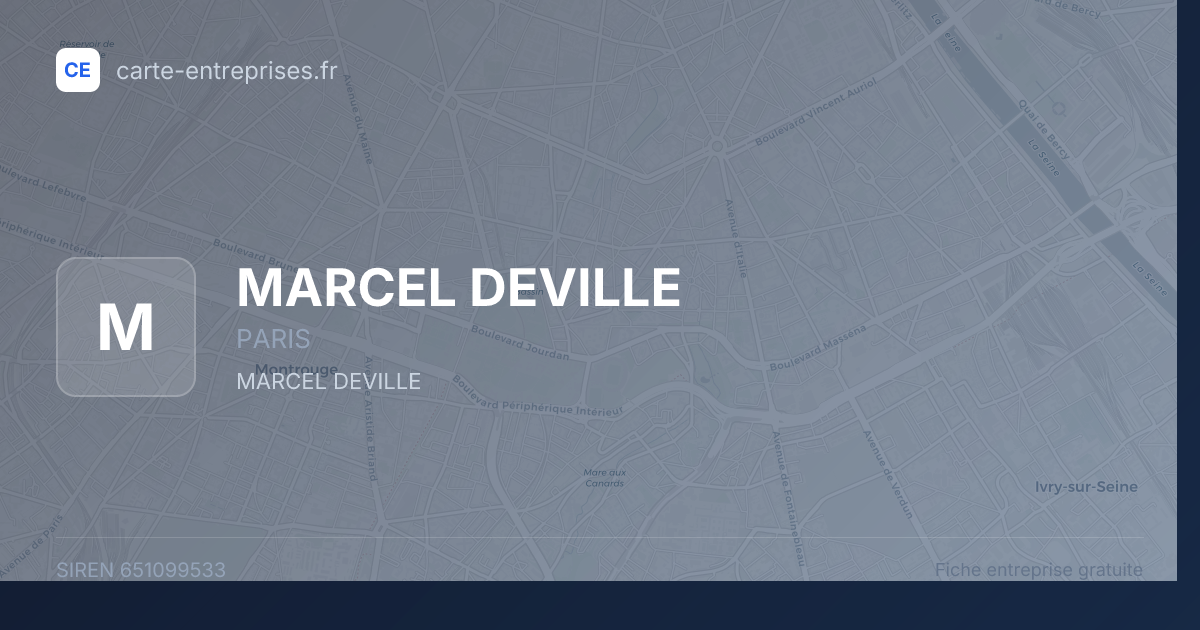 MARCEL DEVILLE — 651099533 — fiche entreprise
