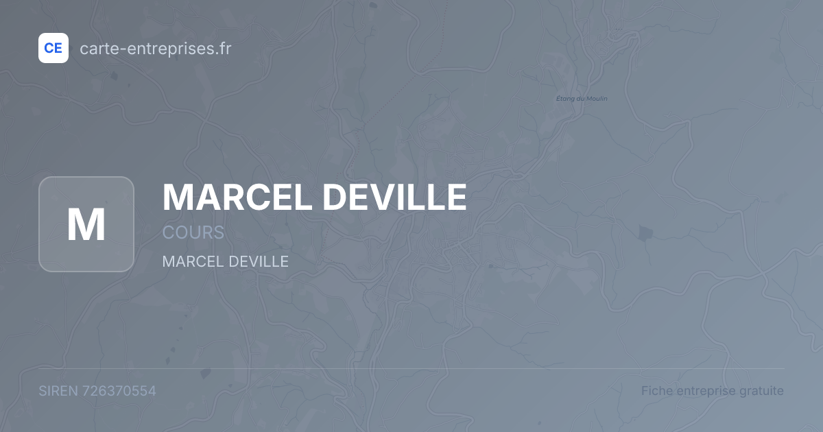 MARCEL DEVILLE — 726370554 — fiche entreprise