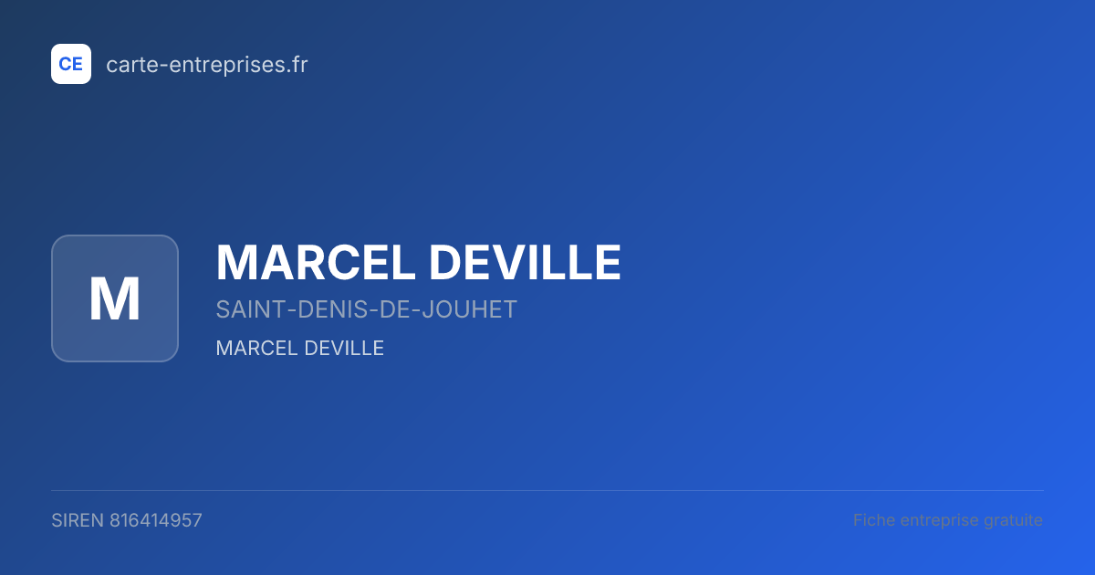 MARCEL DEVILLE — 816414957 — fiche entreprise