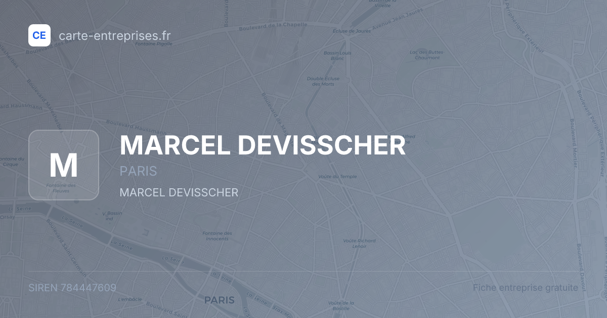 MARCEL DEVISSCHER — 784447609 — fiche entreprise