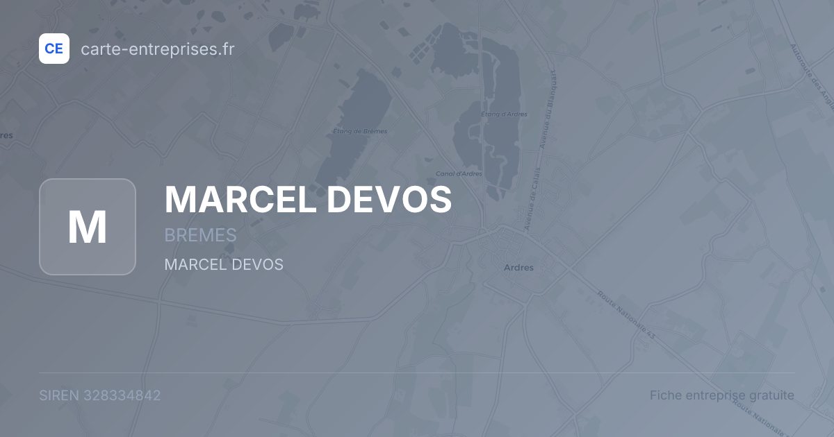 MARCEL DEVOS — 328334842 — fiche entreprise