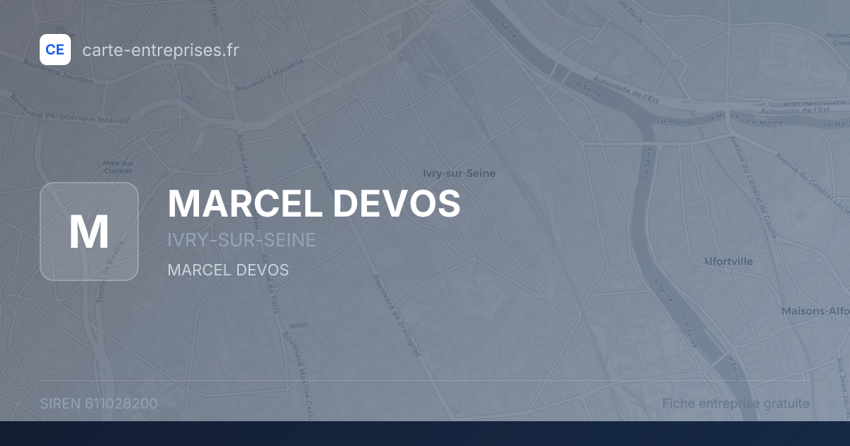 MARCEL DEVOS — 611028200 — fiche entreprise