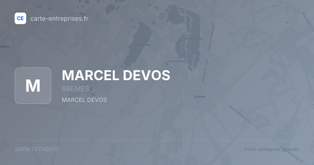 MARCEL DEVOS — 721740876 — fiche entreprise