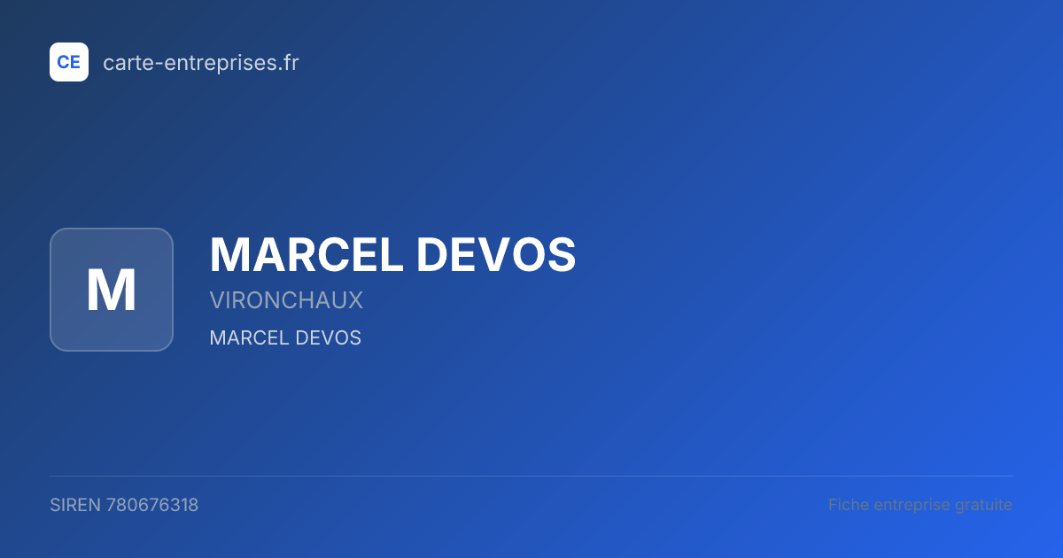 MARCEL DEVOS — 780676318 — fiche entreprise