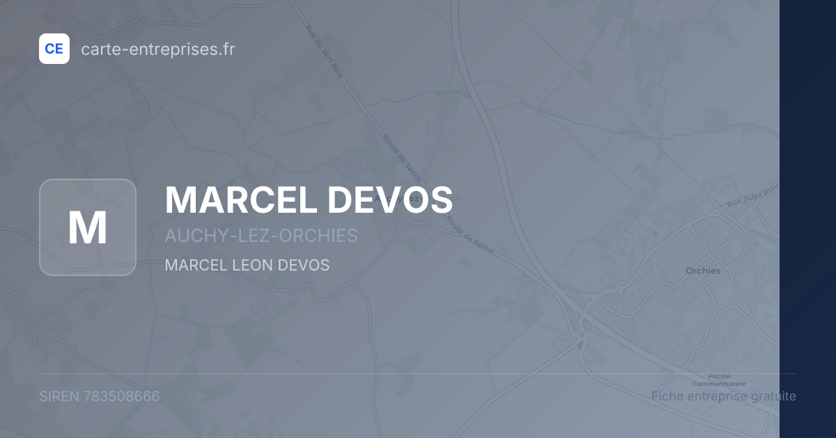 MARCEL DEVOS — 783508666 — fiche entreprise