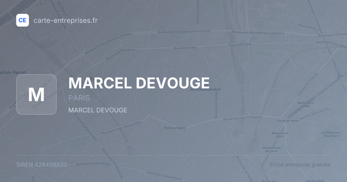 MARCEL DEVOUGE — 428458830 — fiche entreprise