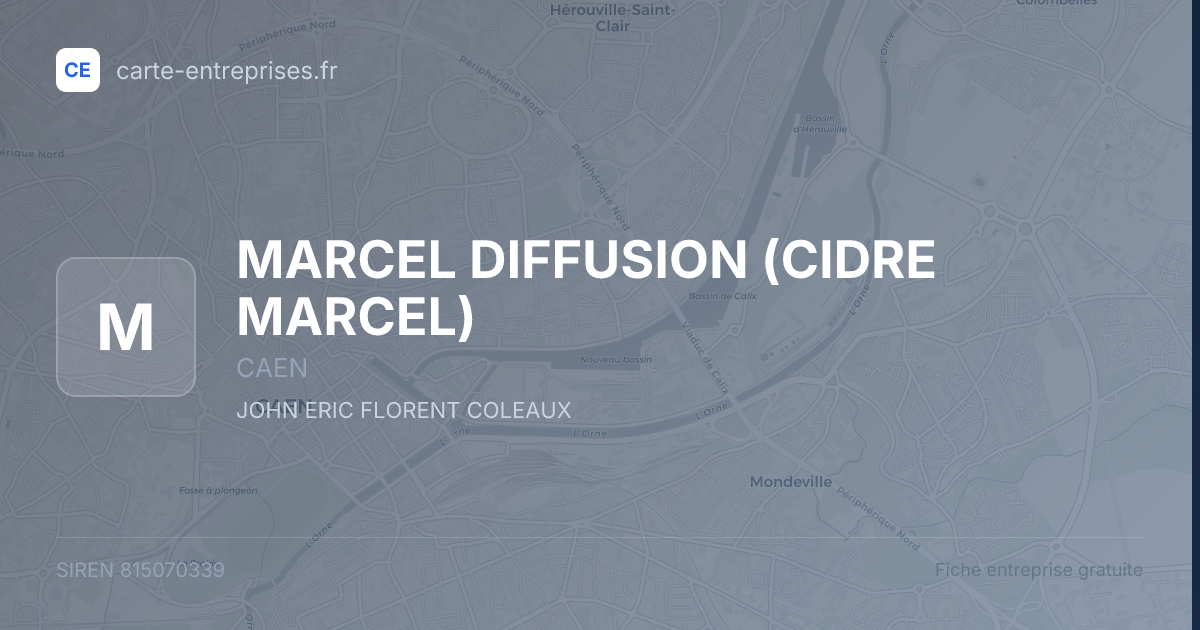 MARCEL DIFFUSION (CIDRE MARCEL) — 815070339 — fiche entreprise