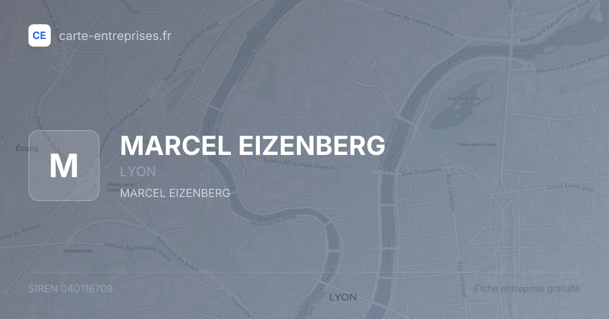MARCEL EIZENBERG — 040116709 — fiche entreprise