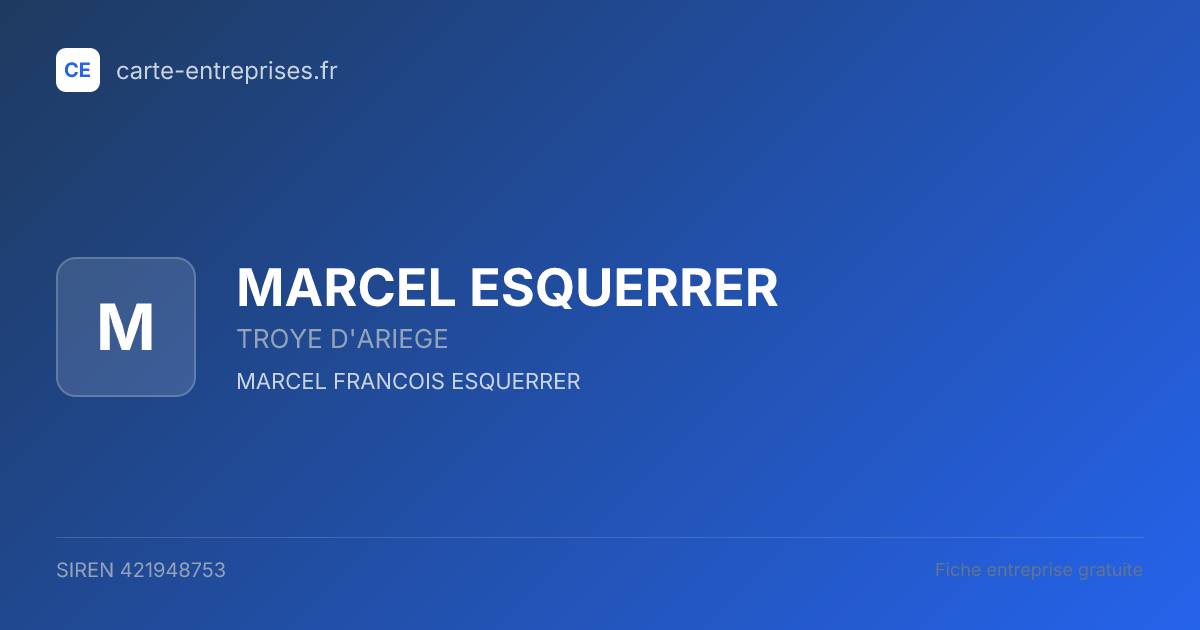 MARCEL ESQUERRER — 421948753 — fiche entreprise