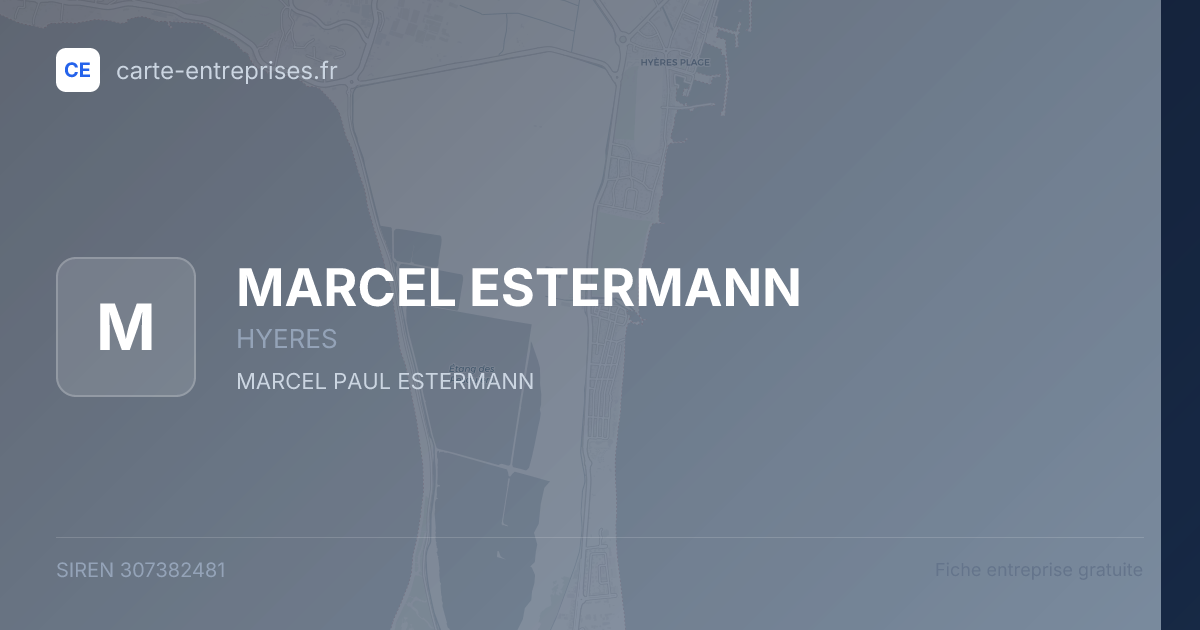 MARCEL ESTERMANN — 307382481 — fiche entreprise