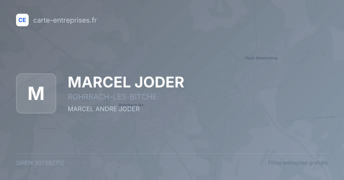 MARCEL JODER — 307392712 — fiche entreprise