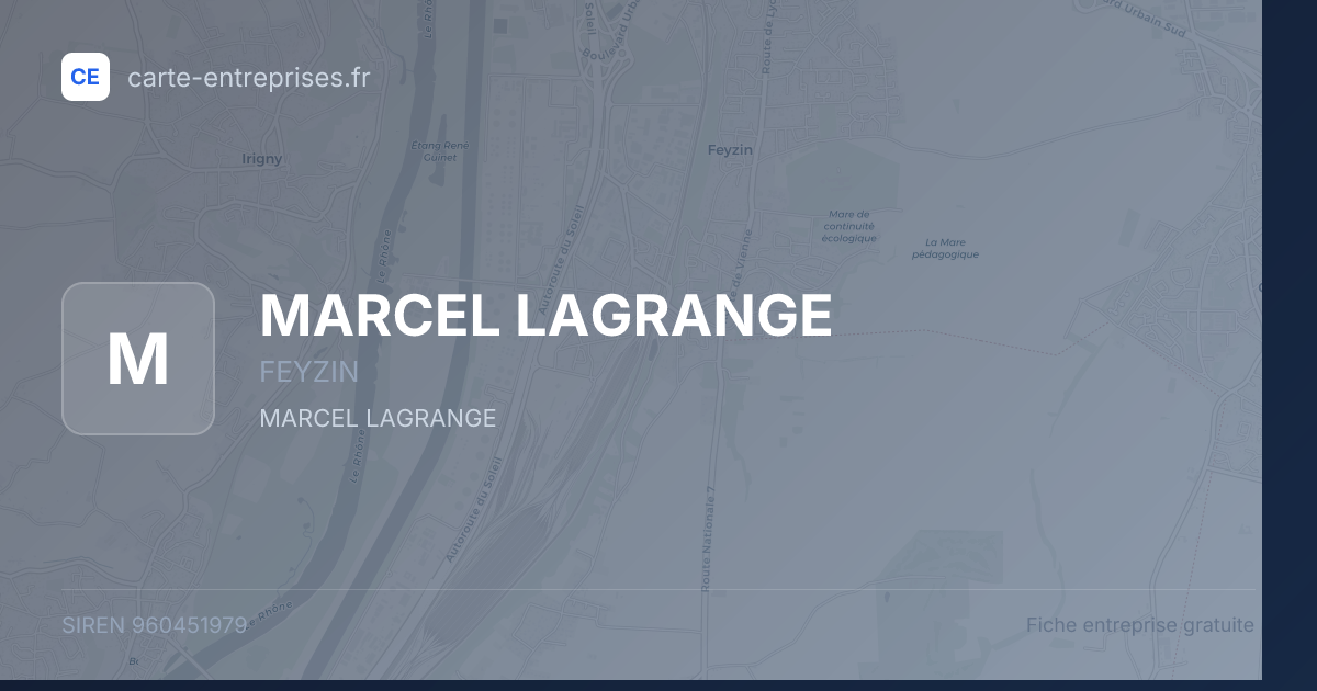 MARCEL LAGRANGE — 960451979 — fiche entreprise