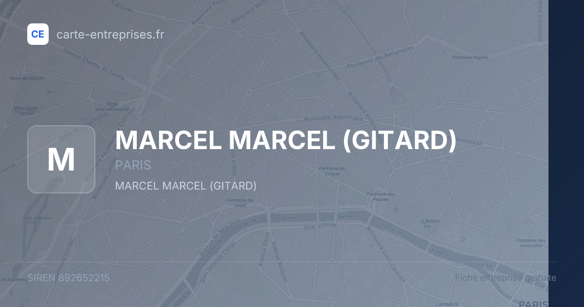 MARCEL MARCEL (GITARD) — 892652215 — fiche entreprise