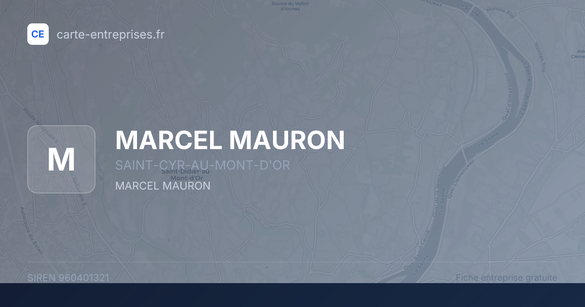 MARCEL MAURON — 960401321 — fiche entreprise