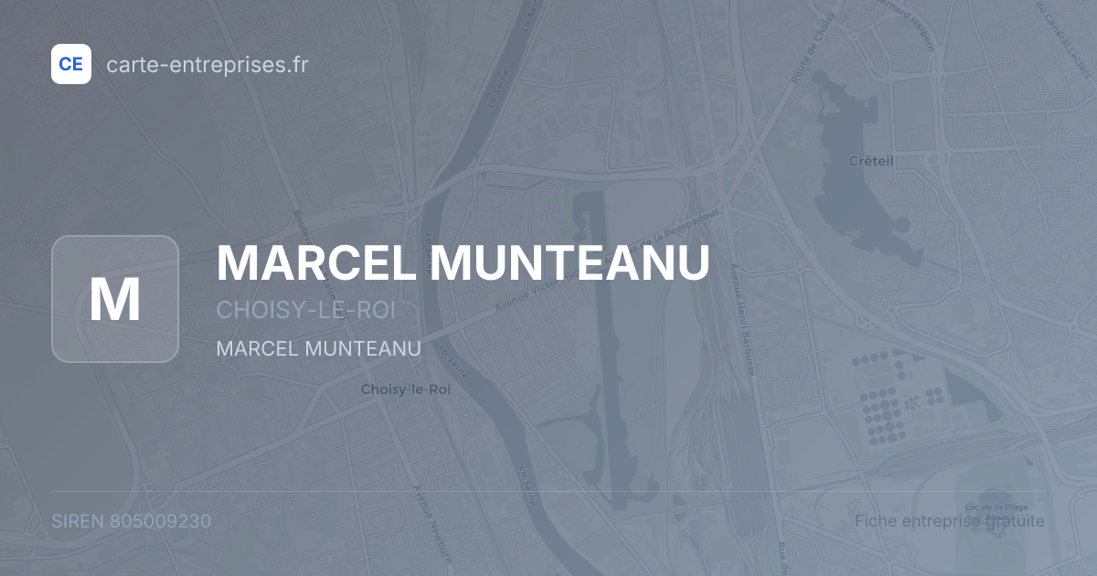 MARCEL MUNTEANU — 805009230 — fiche entreprise