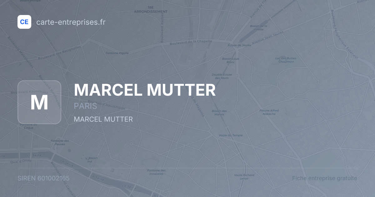 MARCEL MUTTER — 601002165 — fiche entreprise