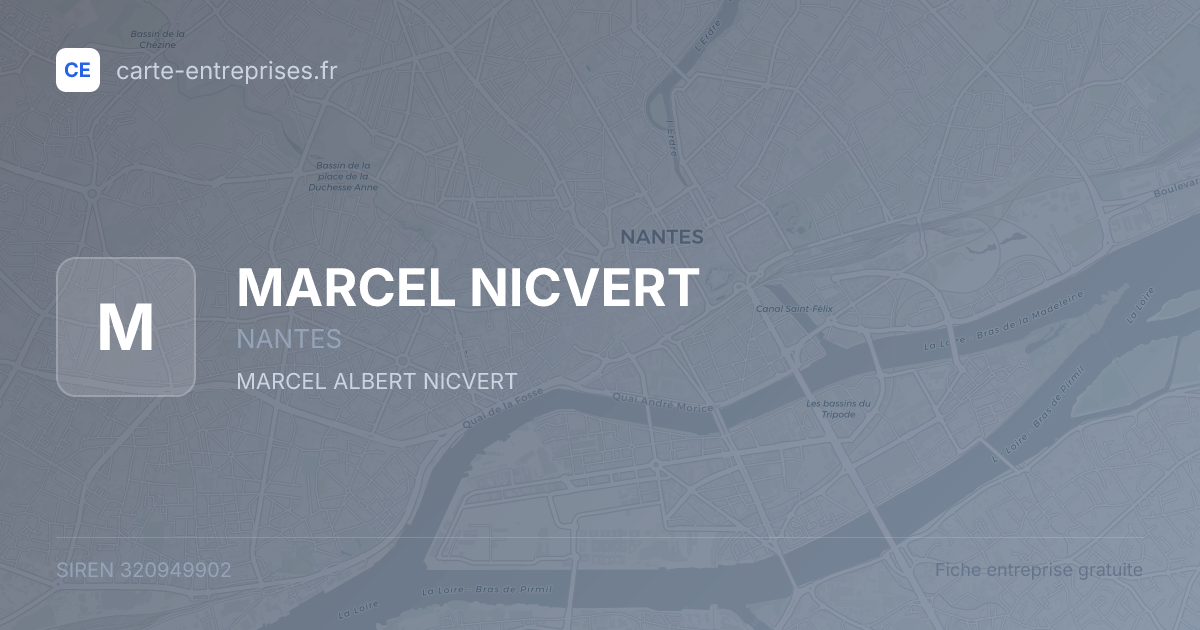 MARCEL NICVERT — 320949902 — fiche entreprise