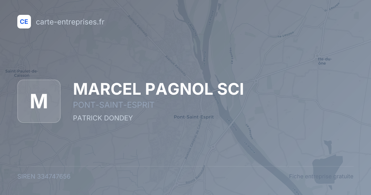 MARCEL PAGNOL SCI — 334747656 — fiche entreprise