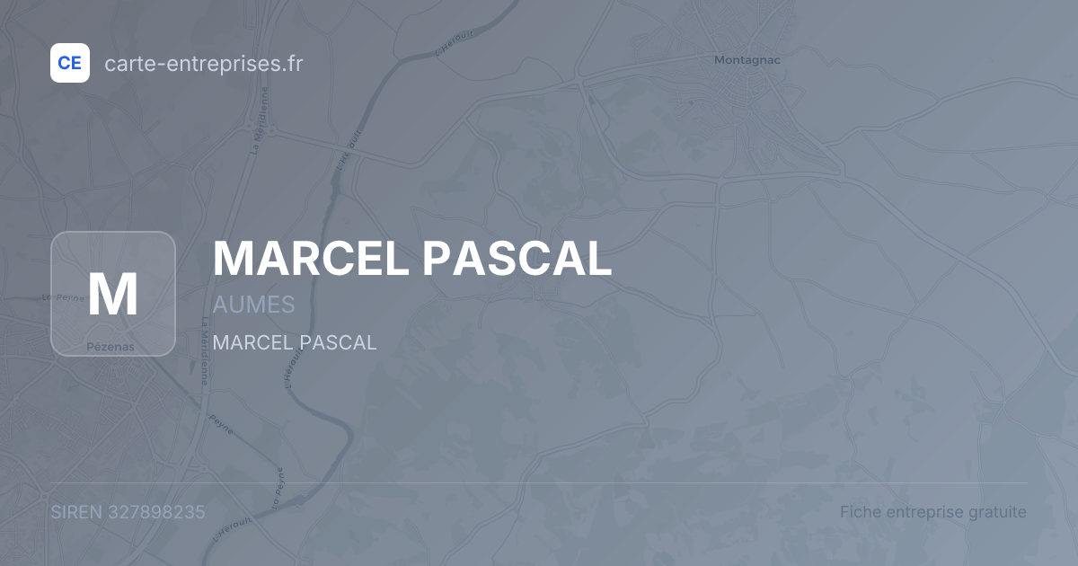 MARCEL PASCAL — 327898235 — fiche entreprise