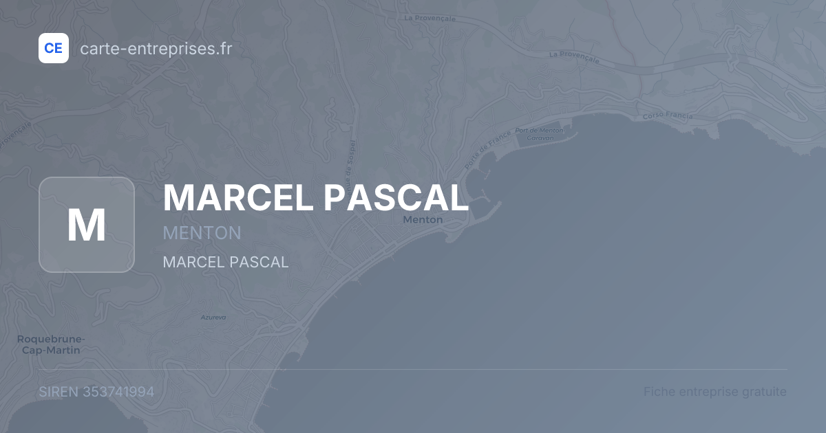 MARCEL PASCAL — 353741994 — fiche entreprise