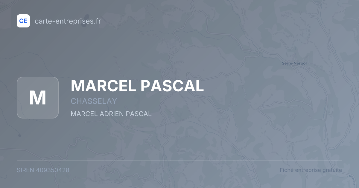 MARCEL PASCAL — 409350428 — fiche entreprise