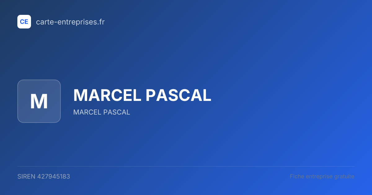 MARCEL PASCAL — 427945183 — fiche entreprise