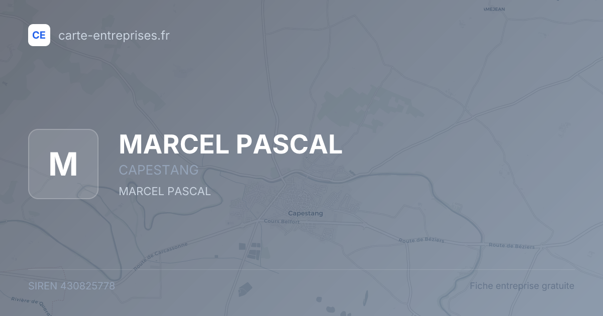 MARCEL PASCAL — 430825778 — fiche entreprise