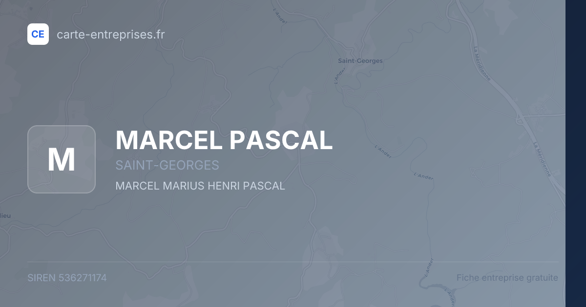 MARCEL PASCAL — 536271174 — fiche entreprise