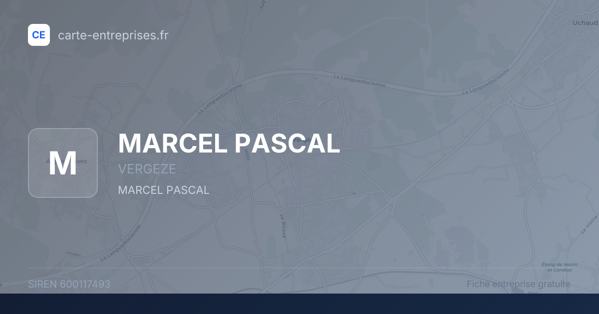 MARCEL PASCAL — 600117493 — fiche entreprise