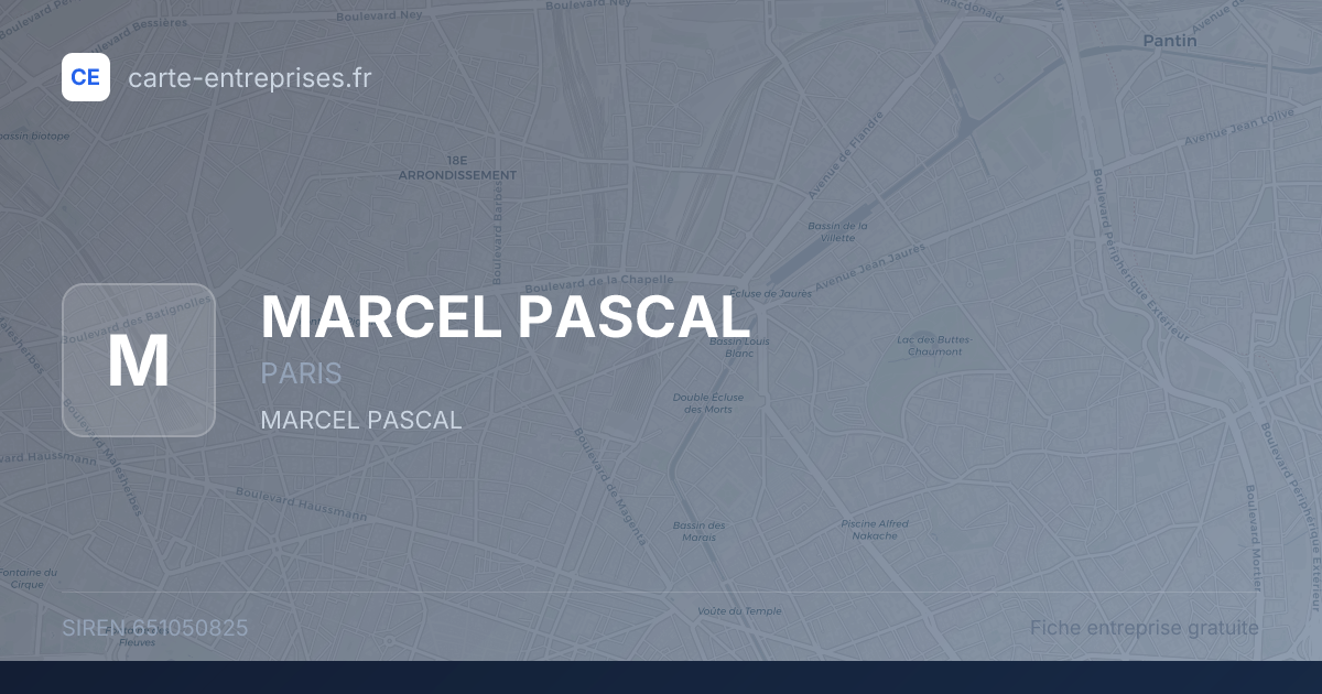 MARCEL PASCAL — 651050825 — fiche entreprise