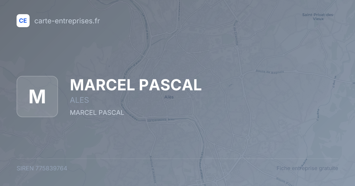 MARCEL PASCAL — 775839764 — fiche entreprise