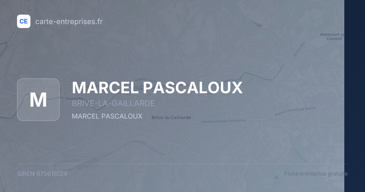 MARCEL PASCALOUX — 675611024 — fiche entreprise