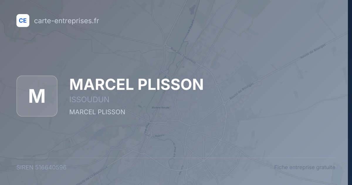 MARCEL PLISSON — 516640596 — fiche entreprise