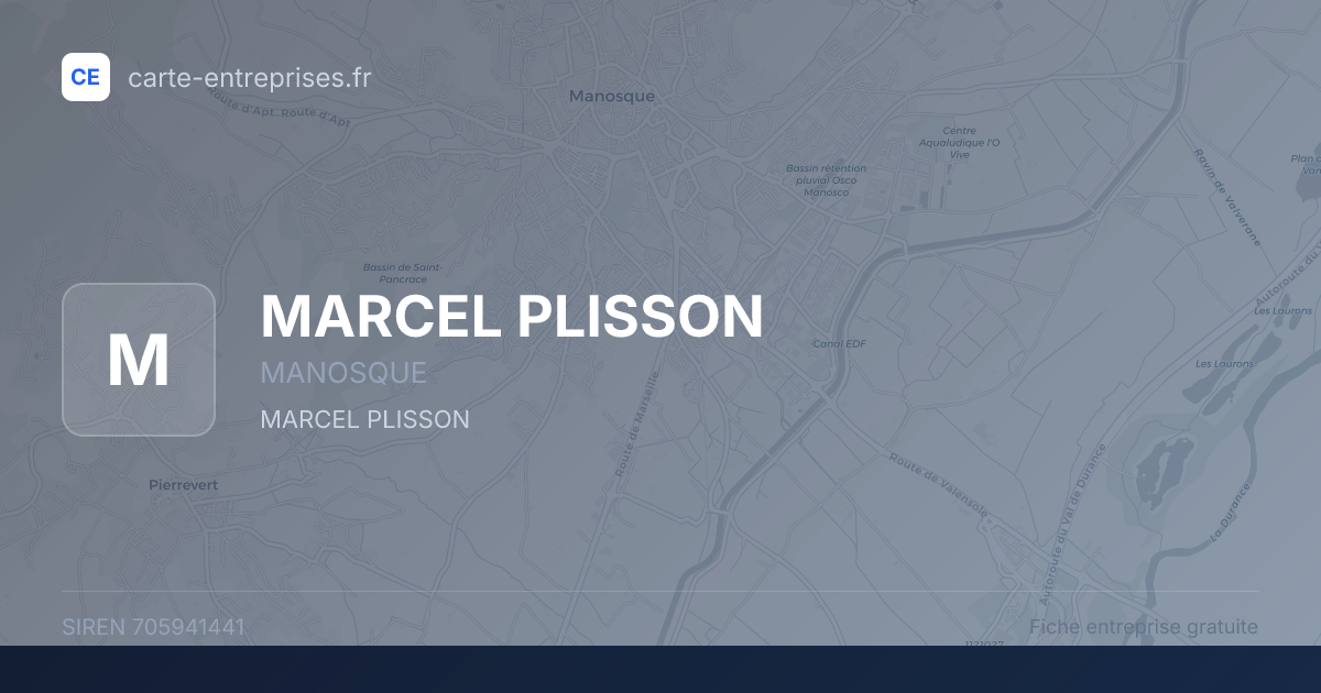 MARCEL PLISSON — 705941441 — fiche entreprise