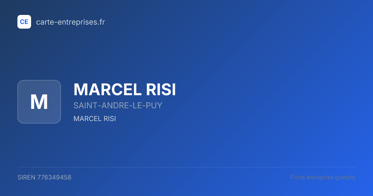MARCEL RISI — 776349458 — fiche entreprise