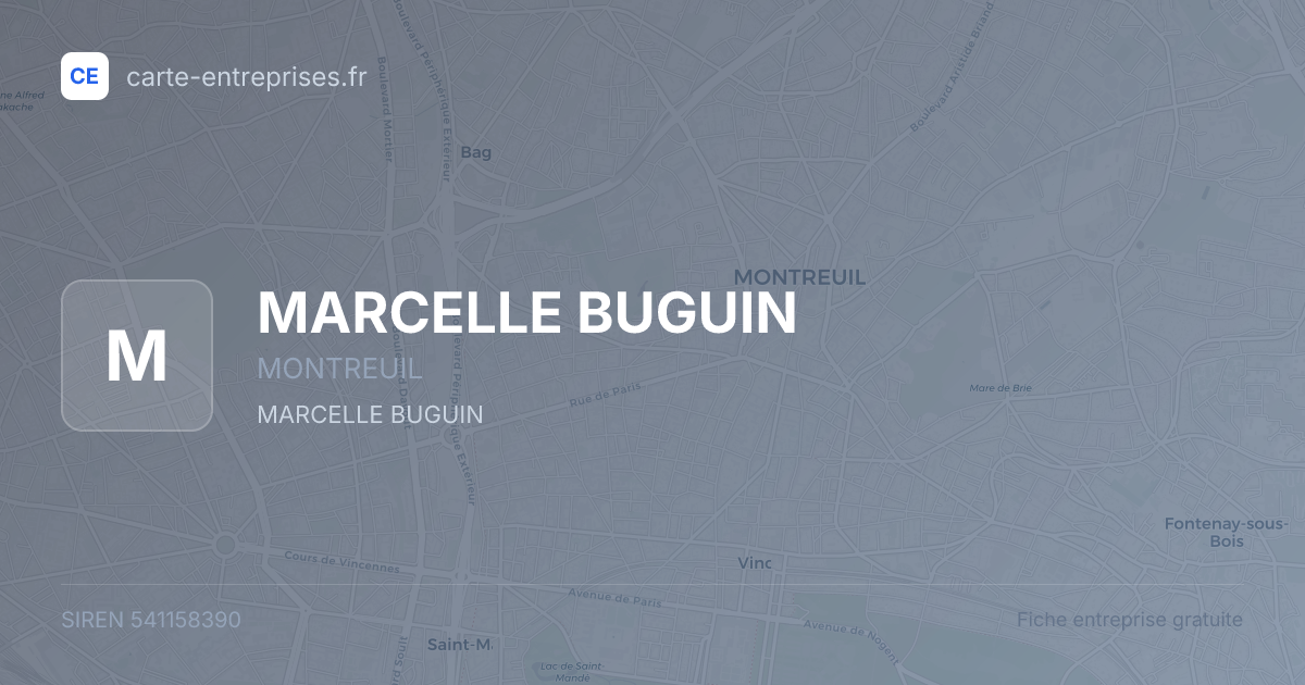 MARCELLE BUGUIN — 541158390 — fiche entreprise