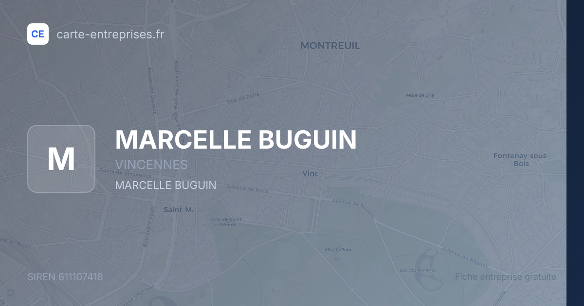 MARCELLE BUGUIN — 611107418 — fiche entreprise