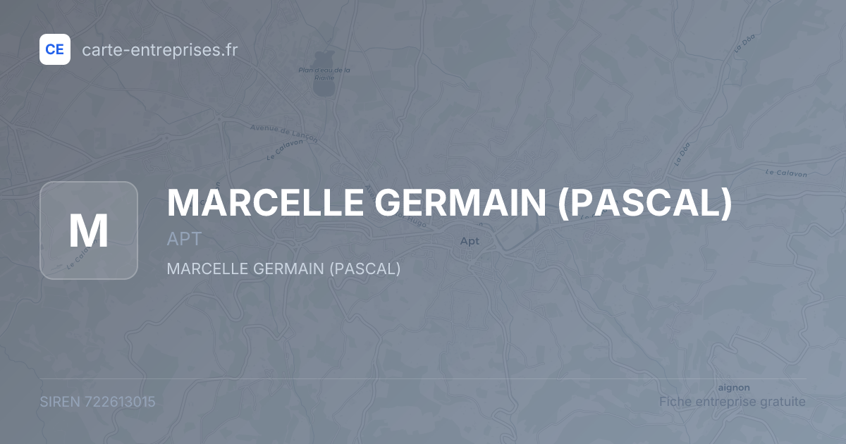 MARCELLE GERMAIN (PASCAL) — 722613015 — fiche entreprise