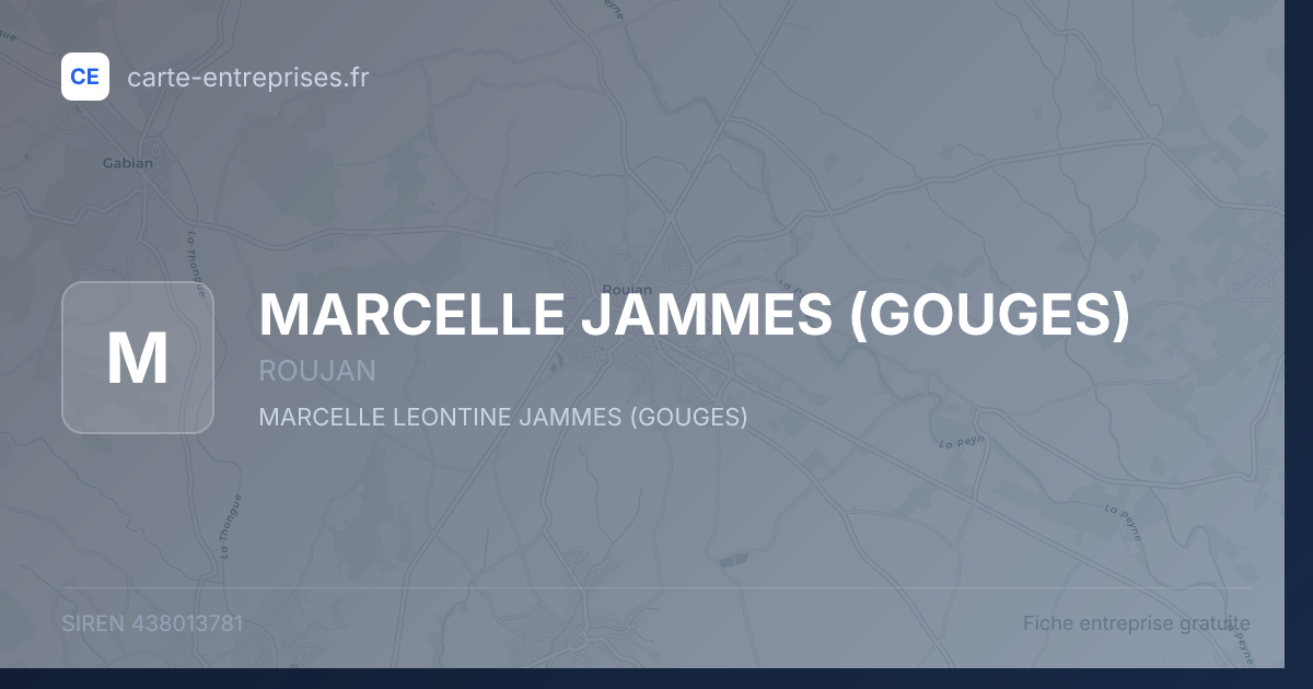 MARCELLE JAMMES (GOUGES) — 438013781 — fiche entreprise